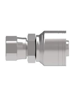 Global TTC 1 & 2 Wire Braid Steel Crimp Fitting, 1/2-20 Female JIC 37 deg Flare, -06 Hose, Straight