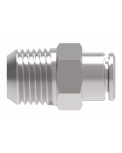 Brass Push>Connect Tube Fitting, 0.50 Inch Tube OD To 1/2-14 Male NPT, Straight