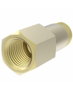 Brass Adapter, 1/4-18 Female NPT To 5/8-18 Male SAE 45 deg Flare, Straight