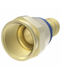 Brass Reusable Socketless Fitting, 9/16-18 Female JIC 37 deg Flare Swivel, -06 Hose, Straight