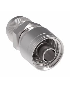 Global TTC 1 & 2 Wire Braid Steel Crimp Fitting, 1-7/8-12 Male JIC 37 deg Flare, -24 Hose, Straight