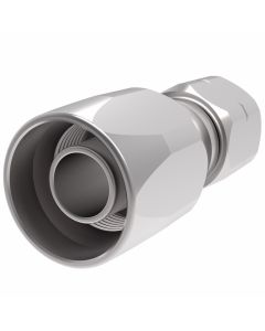 Global TTC 1 & 2 Wire Braid Steel Crimp Fitting, 11/16-16 Female O-Ring Face Seal Swivel, -06 Hose, Straight