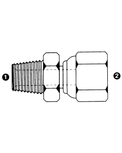 Steel Adapter, 3/8-18 Male NPT To 3/8-19 Female BSPP (British Parallel) Swivel, Straight