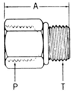 Steel Adapter, 3/8-18 Female NPT To 7/16-20 Male SAE O-Ring Boss (Straight Thread O-Ring), Straight