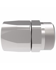 Global TTC 1 & 2 Wire Braid Steel Crimp Fitting, 7/8-14 Male JIC 37 deg Flare, -08 Hose, Straight