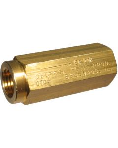 Brass Inline Hydraulic Check Valve, Female 3/8-18 NPT Ports,  PSI Cracking Pressure, Up to 10.00 GPM & 2000.00 PSI