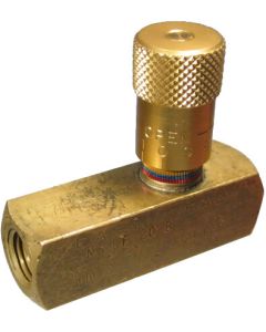 Brass Inline Easy Read Flow Control Valve, Female 3/8-18 NPT Ports, Up to 10.00 GPM & 2000.00 PSI