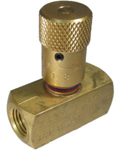 Brass Inline Easy Read Needle Valve, Female 1/4-18 NPT Ports, Up to 10.00 GPM & 2000.00 PSI