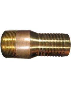 Brass Medium Shank Combination Nipple, 1.25 Inch Hose ID To 1-1/4 Inch Male NPT
