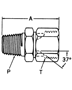 Steel Adapter, 1/4-18 Male NPT To 1/2-20 Female JIC 37 deg Flare Swivel, Straight