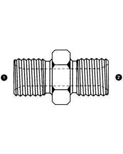 Steel Adapter, 3/8-19 Male BSPP (British Parallel) To 3/8-19 Male BSPP (British Parallel), Straight