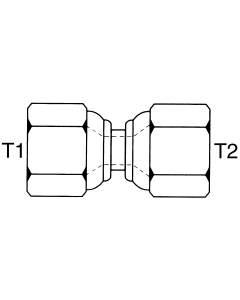 Steel Adapter, 7/16-20 Female JIC 37 deg Flare Swivel To 7/16-20 Female JIC 37 deg Flare Swivel, Straight