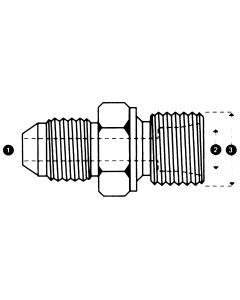 Steel Adapter, 9/16-18 Male JIC 37 deg Flare To M16 x 1.5 Male Metric Dual Purpose Low Pressure L Series, Straight