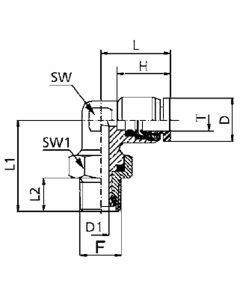 Brass Push Tube Fitting, 0.25 Inch Tube OD To 1/4 NPT Male Swivel, 90 deg Elbow
