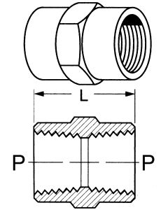 Brass Adapter, 1/4-18 Female NPT Coupling