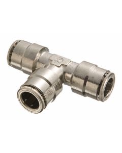 Brass Push>Connect Metric Tube Fitting, 4.00 mm Tube OD Union Tee