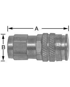 Auto-Flo 23 Series, Aro 210 Interchange Multi-Series Coupling, Valved Female Half, -04 Coupling, 1/4-18 Female NPT