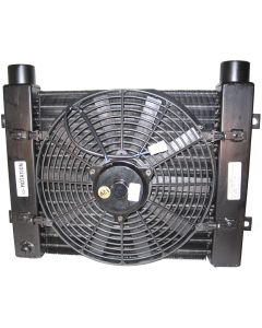MF Series Air Cooled Powered Fan Mobile Heat Exchanger, 1-1/2 NPT Ports, 12VDC Motor