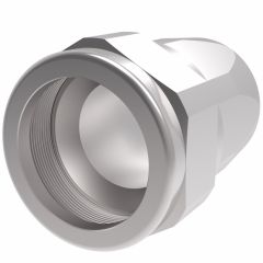 Steel Reusable 1 Wire Braid Reduced Bore Three-Piece Fitting, 2-1/2-12 Female JIC 37 deg Flare Swivel, -32 Hose, Straight