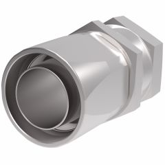 Steel Reusable 1 Wire Braid Reduced Bore Two-Piece Fitting, 1-5/8-12 Female JIC 37 deg Flare Swivel, -20 Hose, Straight