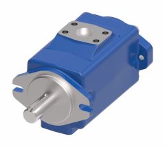 Hydraulic Vane Pump, Highest pressures, lowest noise|Unique wafer plate design|Single, double or triple pump, 14.65 cu in/rev, 2-Bolt SAE C Mounting Flange, 1-1/2 Straight Keyed Shaft, SAE 4-Bolt Flange, Inlet 3, Outlet 1-1/2 Ports, CW Rotation
