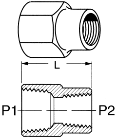 Brass Adapters, Female NPT To Female NPT, Straight