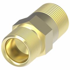 Brass Adapter, 1/4-18 Male NPT To 9/16-18 Male JIC 37 deg Flare, Straight