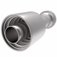 Global TTC 1 & 2 Wire Braid Steel Crimp Fitting, 1.75 Inch SAE Code 61 Split Flange, -16 Hose, Straight