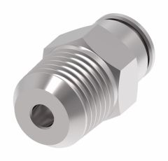 Brass Push>Connect Tube Fitting, 0.13 Inch Tube OD To 1/8-27 Male NPT, Straight