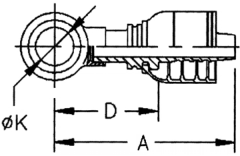 Global TTC 1 & 2 Wire Braid Steel Crimp Fittings, Metric Banjo, Straight
