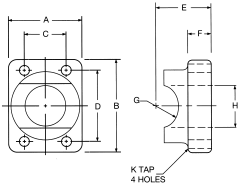 Steel SAE 4-Bolt Flange Adapters, Code 61 Flange, Flat Face Half To Pipe, Saddle Weld