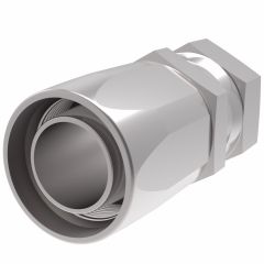 Steel Reusable 1 Wire Braid Reduced Bore Two-Piece Fitting, 1-5/16-12 Female JIC 37 deg Flare Swivel, -16 Hose, Straight