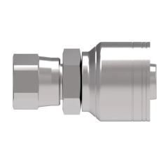 Global TTC 1 & 2 Wire Braid Steel Crimp Fitting, 9/16-18 Female JIC 37 deg Flare, -04 Hose, Straight