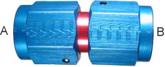 Blue Anodized Aluminum Adapters, Female JIC 37 deg Flare To Female JIC 37 deg Flare, Straight