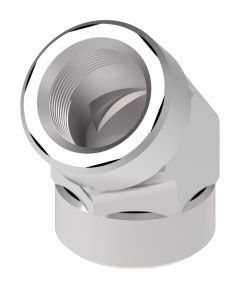 Steel Adapter, 1-11-1/2 Female NPT Swivel To 1-11-1/2 Female NPT, 45 deg Elbow