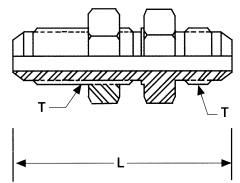 Stainless Steel Adapters, Male JIC 37 deg Flare To Male JIC 37 deg Flare, Straight Bulkhead