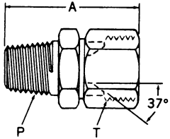 Steel Adapters, Male NPT To Female JIC 37 deg Flare Swivel, Straight