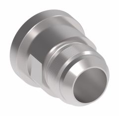 Steel Adapter, 0.75 Inch Code 61 Split Flange To 1-1/16-12 Male JIC 37 deg Flare, Straight (For pressures thru 4 Light Spiral Hose)