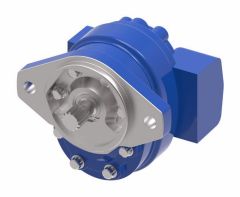L2 Series Gear Pump, 2.33 cu in/rev, 2-Bolt SAE B Mounting Flange, 7/8 Straight Keyed Shaft, SAE-20 Side Inlet, SAE-12 Side Outlet Ports, CW Rotation. 