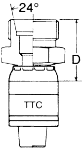 Global TTC 1 & 2 Wire Braid Steel Crimp Fittings, Male German DIN 3902 24 deg Flare Heavy Duty, Straight