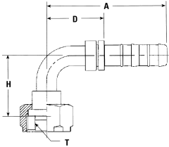E-Z Clip Series Fittings, Female RotaLok, 90 deg Elbow