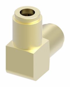 Brass Push>Connect Air Brake Tube Fitting, 0.50 Inch Tube OD Union 90 deg Elbow