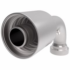 Spiral TTC Steel Crimp Fitting, 2.12 Inch Code 62 Split Flange, -20 Hose, 90 deg Elbow