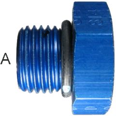 Blue Anodized Aluminum (AN 814) Male SAE O-Ring Boss (Straight Thread O-Ring) Hex Plugs