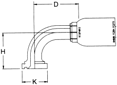 Spiral TTC Steel Crimp Fittings, Code 62 Split Flange, 90 deg Elbow