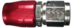 Red/Silver Plated Steel Reusable Fittings for AQP & StartLite Racing Hose, Female JIC 37 deg Flare Swivel, Straight