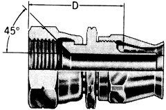 Steel Reusable 1 Wire Braid Teflon Fittings, Female SAE 45 deg Flare Swivel, Straight