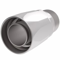 Steel Reusable 1 Wire Braid Reduced Bore Three-Piece Fitting, 1-11-1/2 Male NPT, -16 Hose, Straight