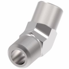 Steel Adapter, 9/16-18 Male JIC 37 deg Flare To 9/16-18 Male JIC 37 deg Flare, 45 deg Elbow Bulkhead