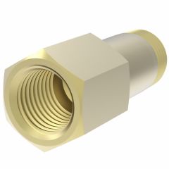 Brass Adapter, 1/4-18 Female NPT To 7/16-20 Male SAE 45 deg Flare, Straight